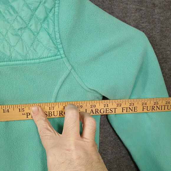 Talbots Quilt Detail Fleece Full Zip Jacket Women's Petite Small Green - Picture 11 of 12
